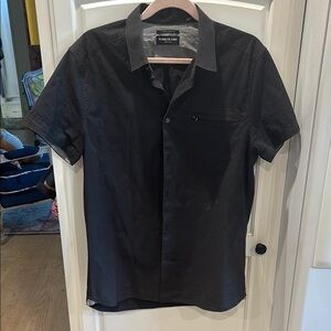 Kenneth Cole Men's Charcoal Button Down Shirt large slim fit